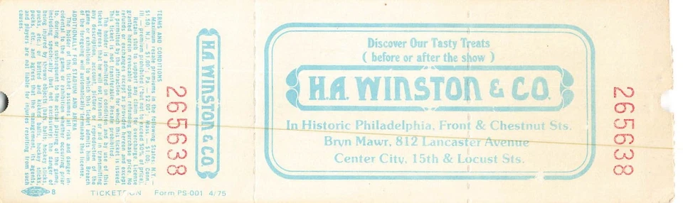 Boleto vintage Doobie Brothers sin usar The Spectrum 11 de septiembre 1975 asiento 56 Foto 2 de 2