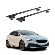 Barre portatutto per Volvo V40 Cross Country 2013-2019 5 porte 90 kg alluminio nero 2x ABE