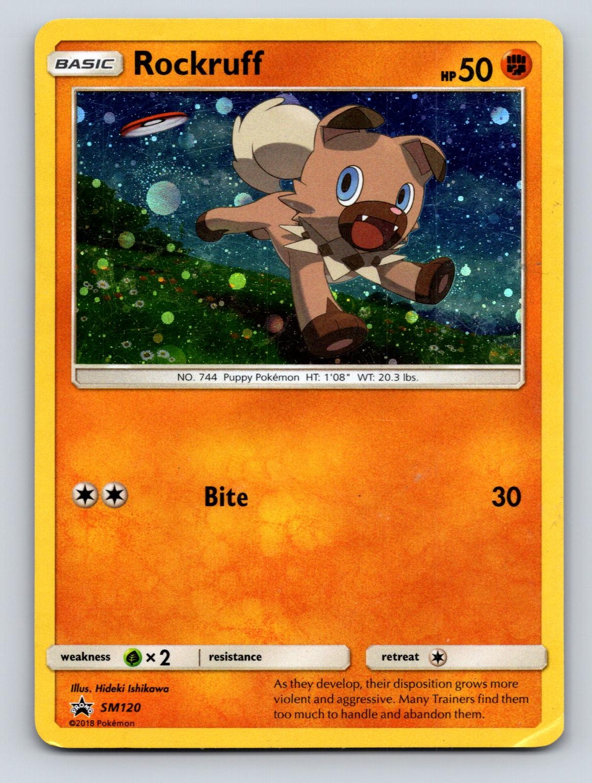 Rockruff - SM120 Holo Promo Sun & Moon Promo Pokemon Holo Lightly Played