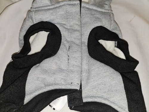 LuvGear Dog Hooded Fleece Coat Small Gray & Black - Picture 6 of 9
