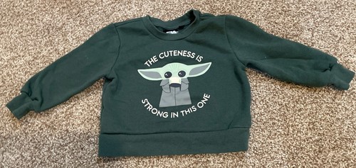 🛸 STAR WARS 18M sweatpants & crew neck set baby Yoda & Gap Long Sleeve Yoda Top - Picture 2 of 7