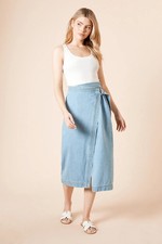 Dorothy Perkins Light Wash Denim Skirt Womens Daywear Skirts