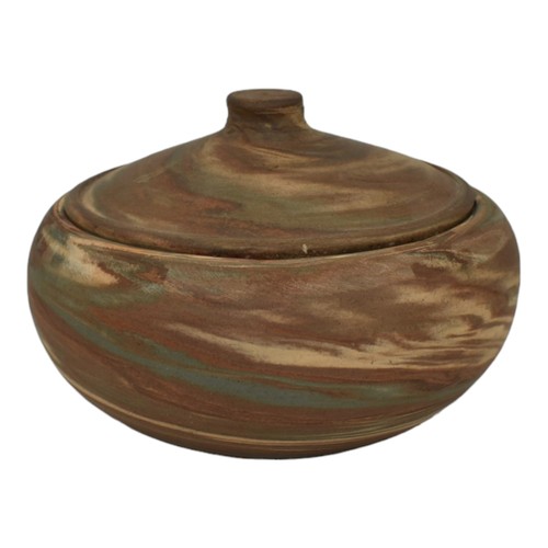 Evans Mission Swirl 1930s Vintage Hand Made Art Pottery Brown Covered Bowl - Picture 3 of 6