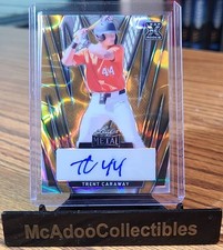 TRENT CARAWAY 2024 LEAF METAL ROOKIE RC GOLD LAVA  PRISMATIC PARALLEL AUTO 1/1