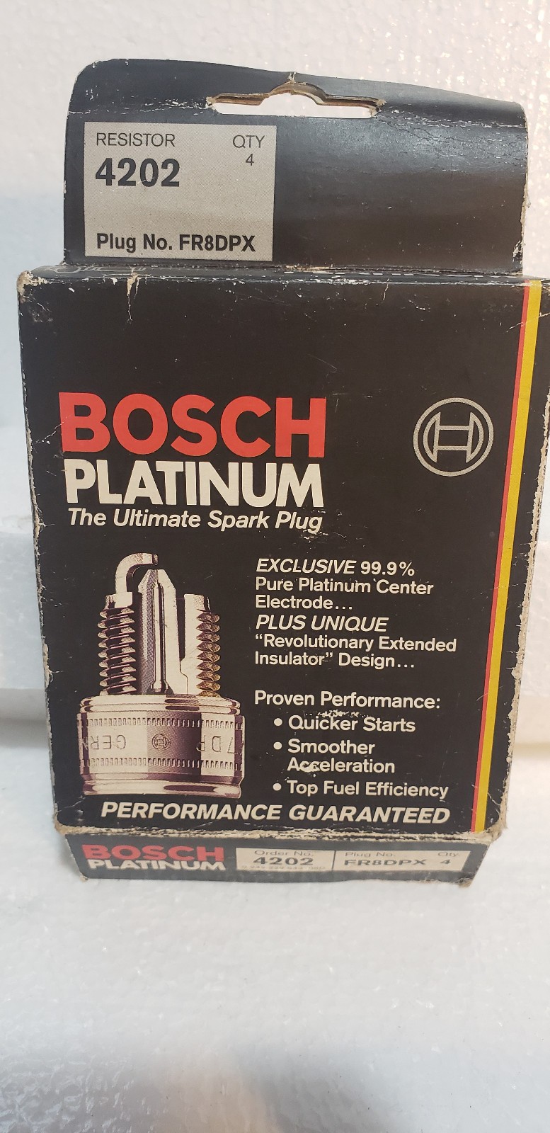 BOSCH 4202 FR8DPX spark plug platinum resistor electrode set 4 pcs NEW