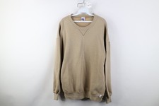 Vtg 90s Russell Athletic Mens XL Faded Blank Crewneck Sweatshirt Sand Brown USA