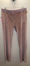 Juicy Couture Velour Track Pants Womens XL Rhinestone Logo Y2K NWT Pink