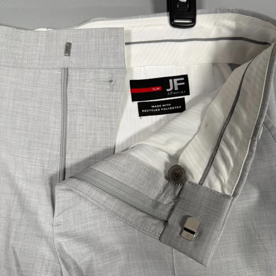 JF J.Ferrar Ultra Comfort Gray Slim Pants Men's 32x32 Pockets Stretch Flat Front - Image 4 of 4