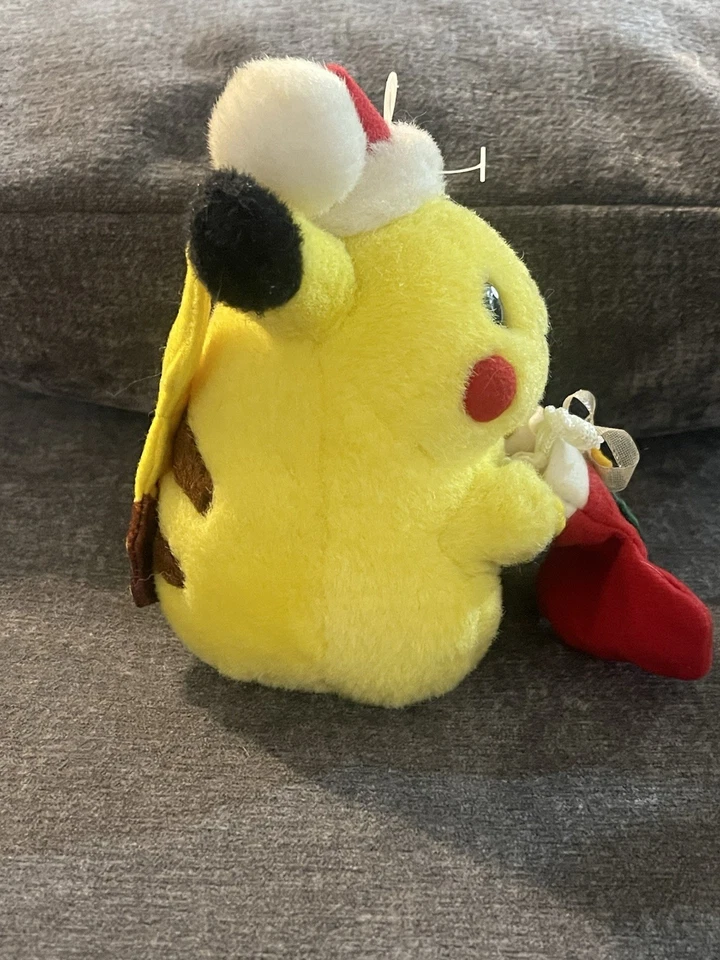 TOMY Christmas Pikachu Stuffed Toy Pokemon Vintage Japan - Image 4 of 4