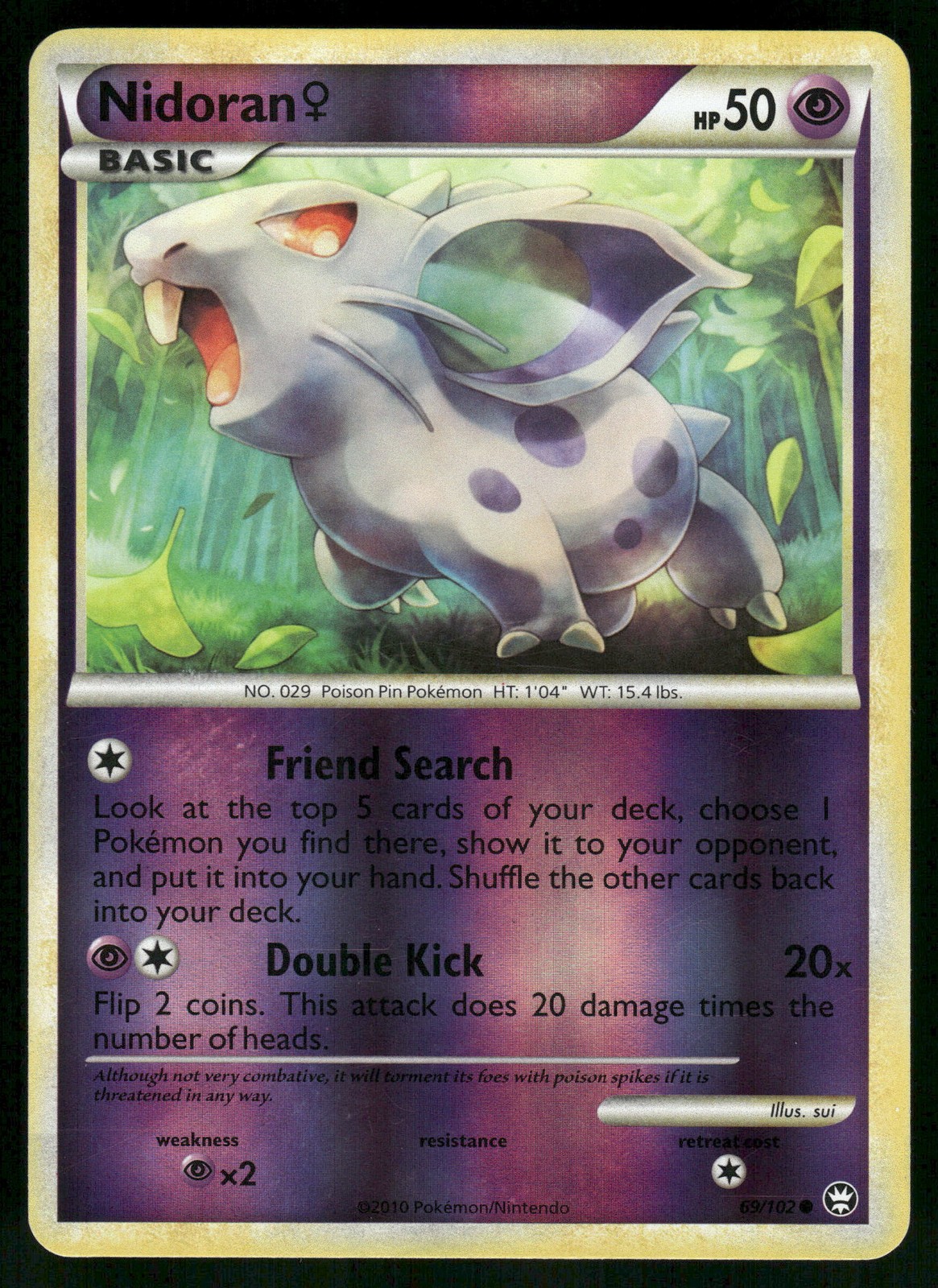 Reverse Holo Nidoran F #69/102 Pokemon Triumphant LP
