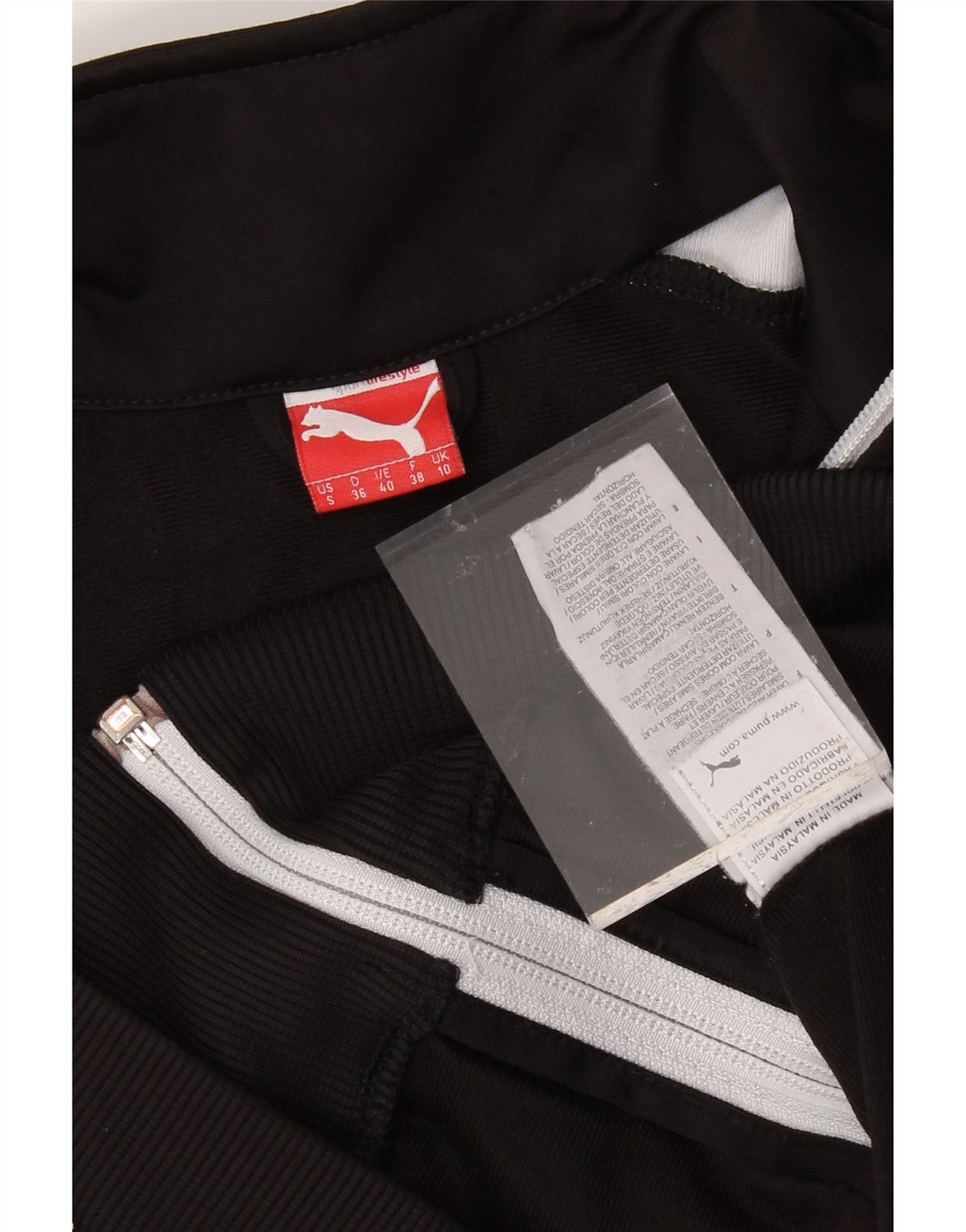 PUMA Womens Tracksuit Top Jacket UK 10 Small Black Colourblock Polyester BI13 thumbnail 3