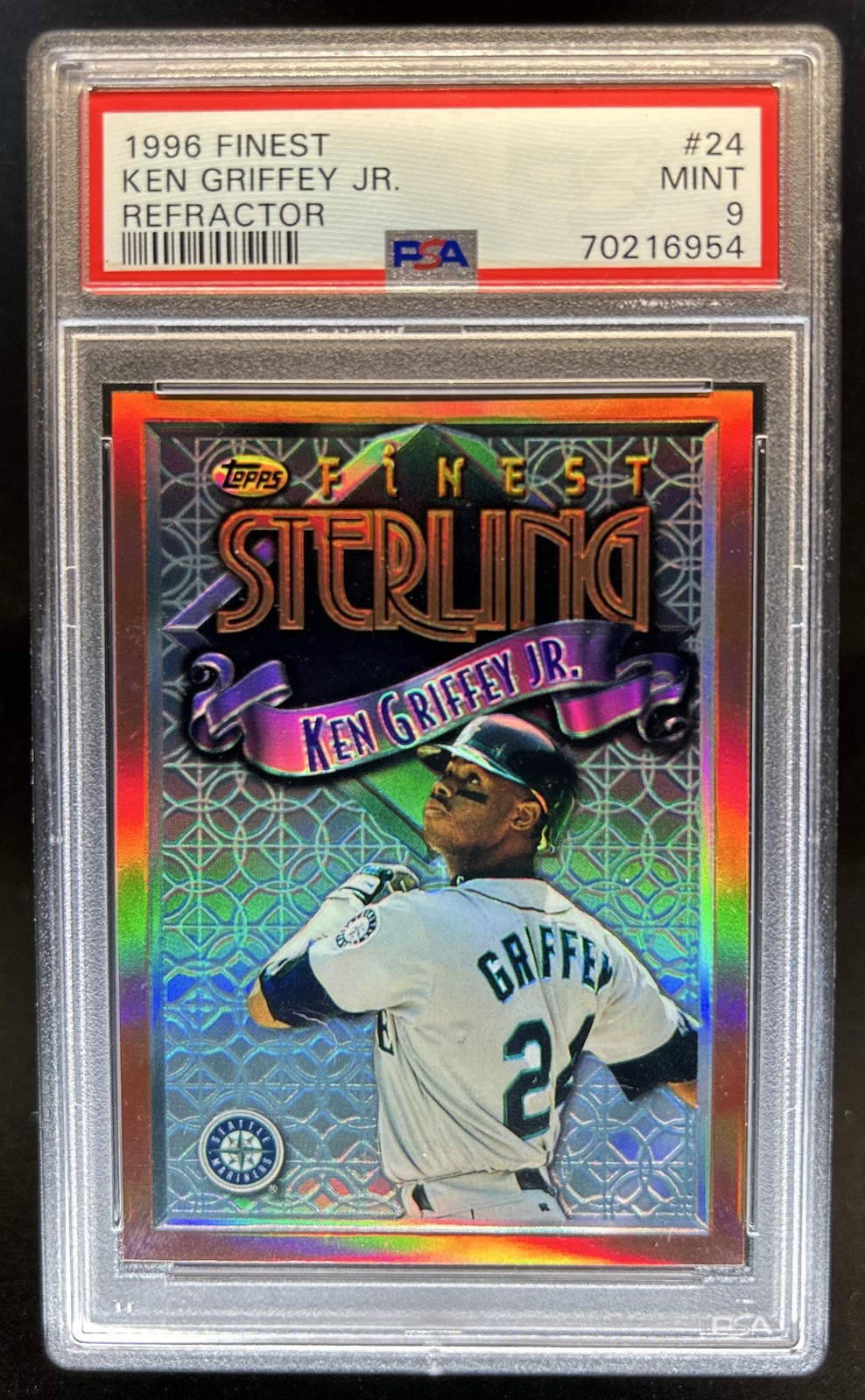 1996 Topps Finest Ken Griffey Jr. Refractor #24 Mariners PSA 9