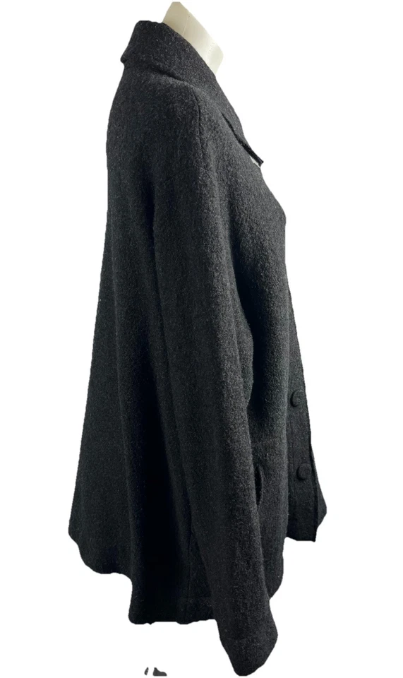 MAGGIE T Charcoal Grey 100% Wool Jacket/ Cardigan Plus Size 18-20 - image 4 of 4