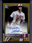 2025 Bowman Chrome Mega Box Walker Jenkins Auto RC Gold Mojo Refractor #/50