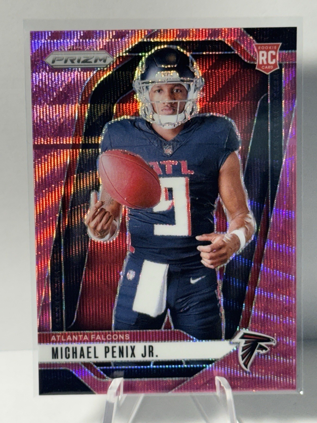 MICHAEL PENIX JR 2024 Prizm Pink Wave Image Variation RC Falcons #31
