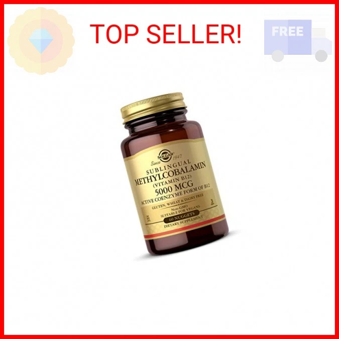 Solgar Methylcobalamin (Vitamin B12) 5000 mcg, 60 Nuggets - Cherry Flavor - Supp - Image 2 of 2