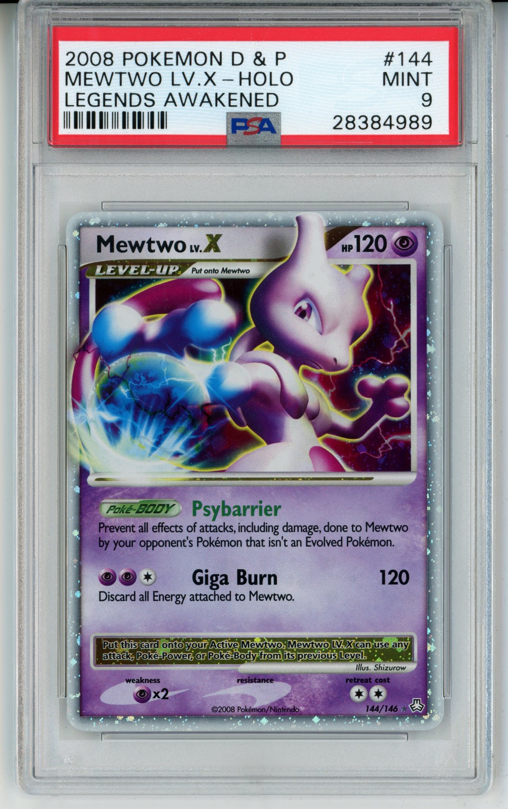 Mewtwo LV.X 2008 Diamond & Pearl: Legends Awakened #144/146 Holo