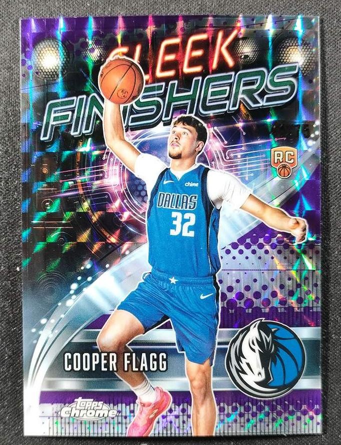 2025-26 Topps Chrome Cooper Flagg RC Rookie Sleek Finishers Purple Geometric /75