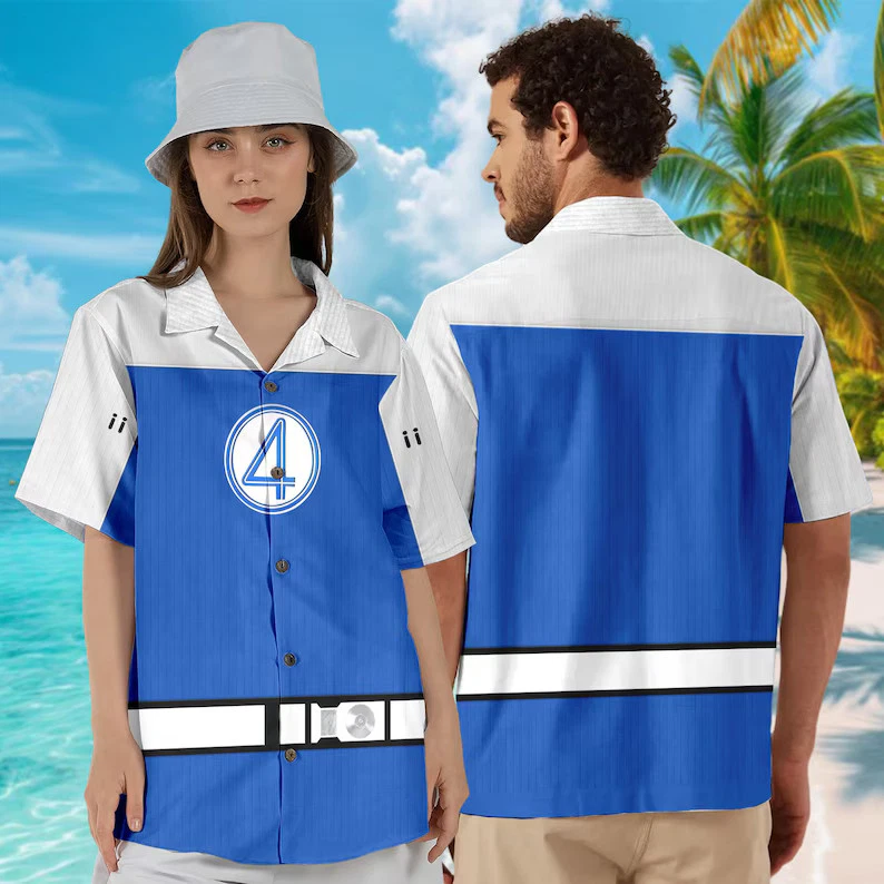 Disney Fantastic Four First Steps Johnny Storm Human Torch Hawaiian Shirt