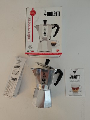 Bialetti 6 Cup Stovetop Espresso Maker Safety Valve Classic Design Moka Express