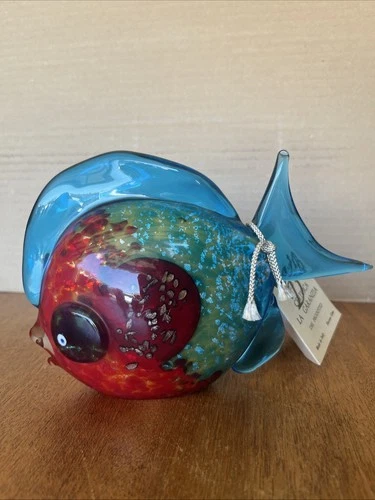 Murano Glass Fish By Virgilio De Biasi Handmade Multicolored Beauty