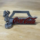 RARE Vintage Collectible Pewter Coca-Cola Coke Santa Business Card Holder