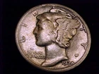 1934-D  Mercury Dime,  Very Good to nearly Fine Grade