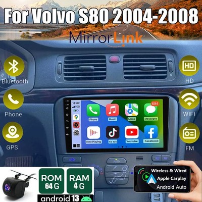FOR VOLVO S80 2004-2008 CAR STEREO RADIO GPS NAVI 64G PLUG PLAY APPLE CARPLAY