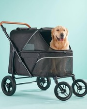 Heavy Duty Pet Stroller Zoosky 110lb Capacity All-Terrain Mesh Windows