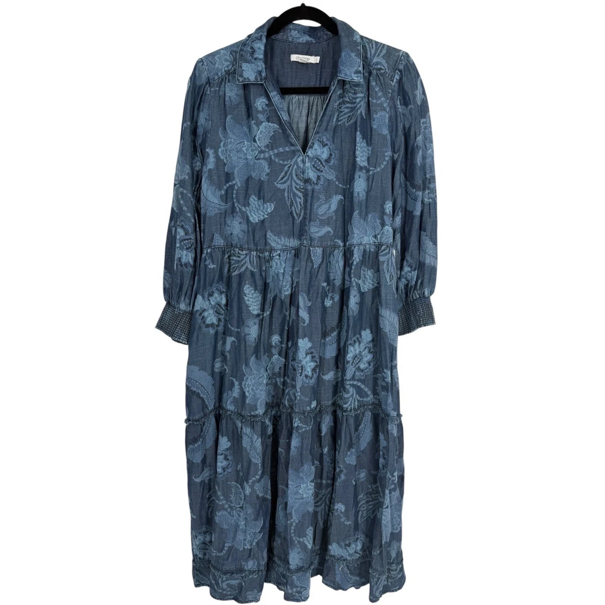 chico's denim maxi dress Tencel Midi Jean Dress