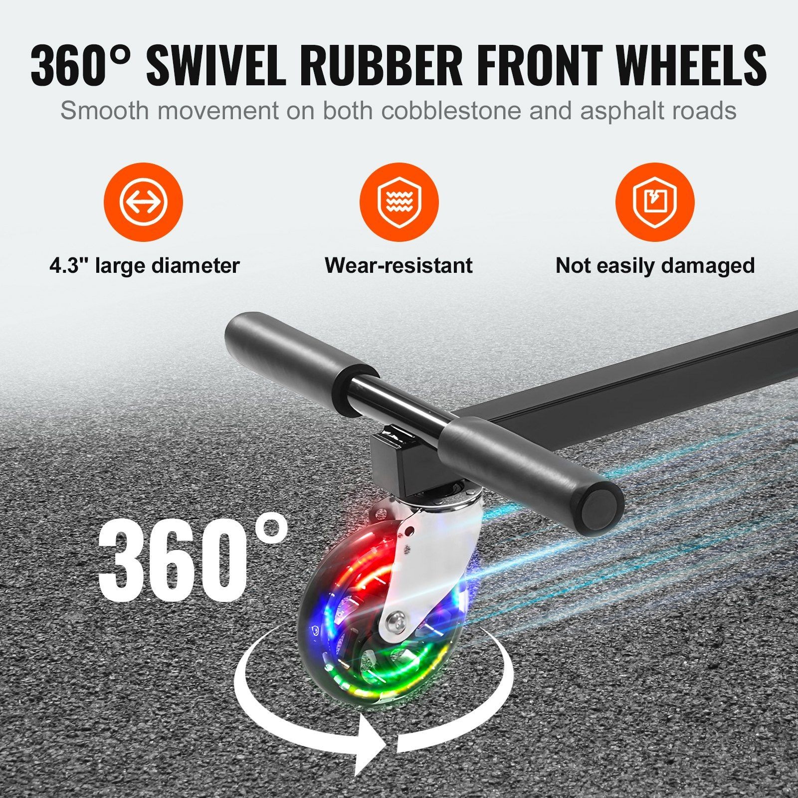 220lb Capacity Adjustable Hoverboard Seat Frame with LED Lights, Fits 6.5"-10"