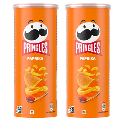 Pringles Potato Chips PAPRIKA flavor - 2 x 165g - Made in Belgium -FREE SHIPPING