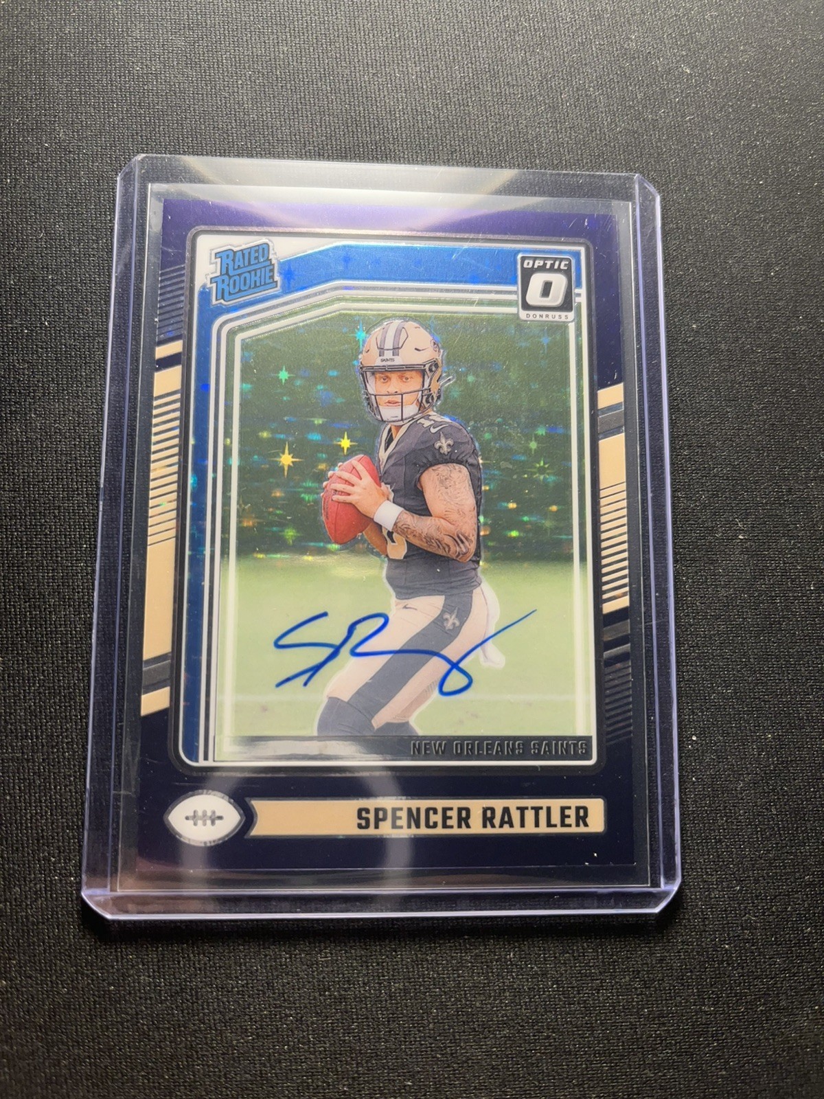 2024 Donruss Optic FOTL Spencer Rattler Rated Rookie Auto Purple Stars #22/42