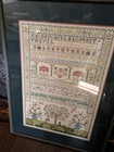 vintage framed needlepoint sampler embroidery Williamsburg — photo 2