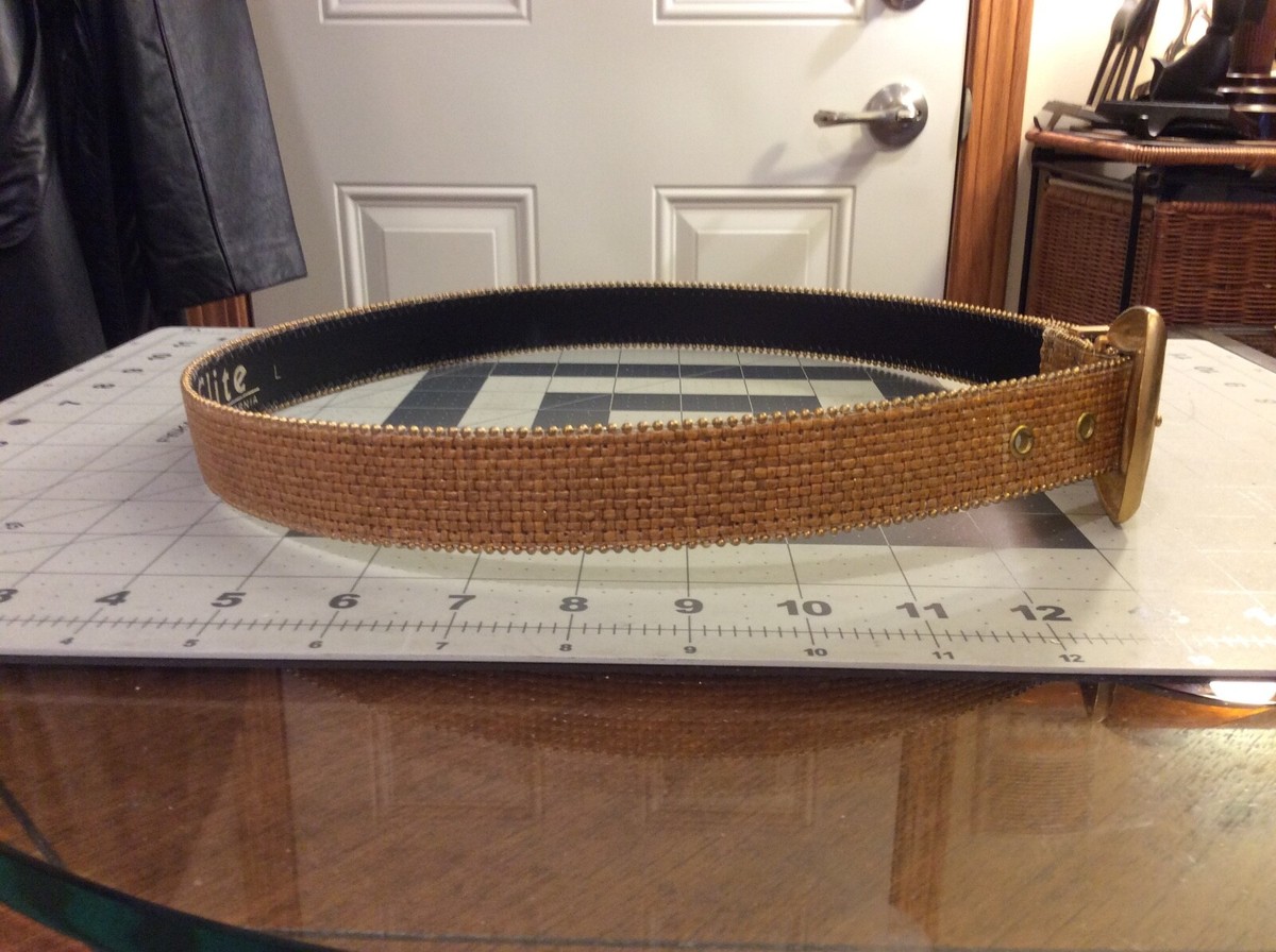 Vintage Elite Fresno California Tan Woven Waist Belt with  display picture 1