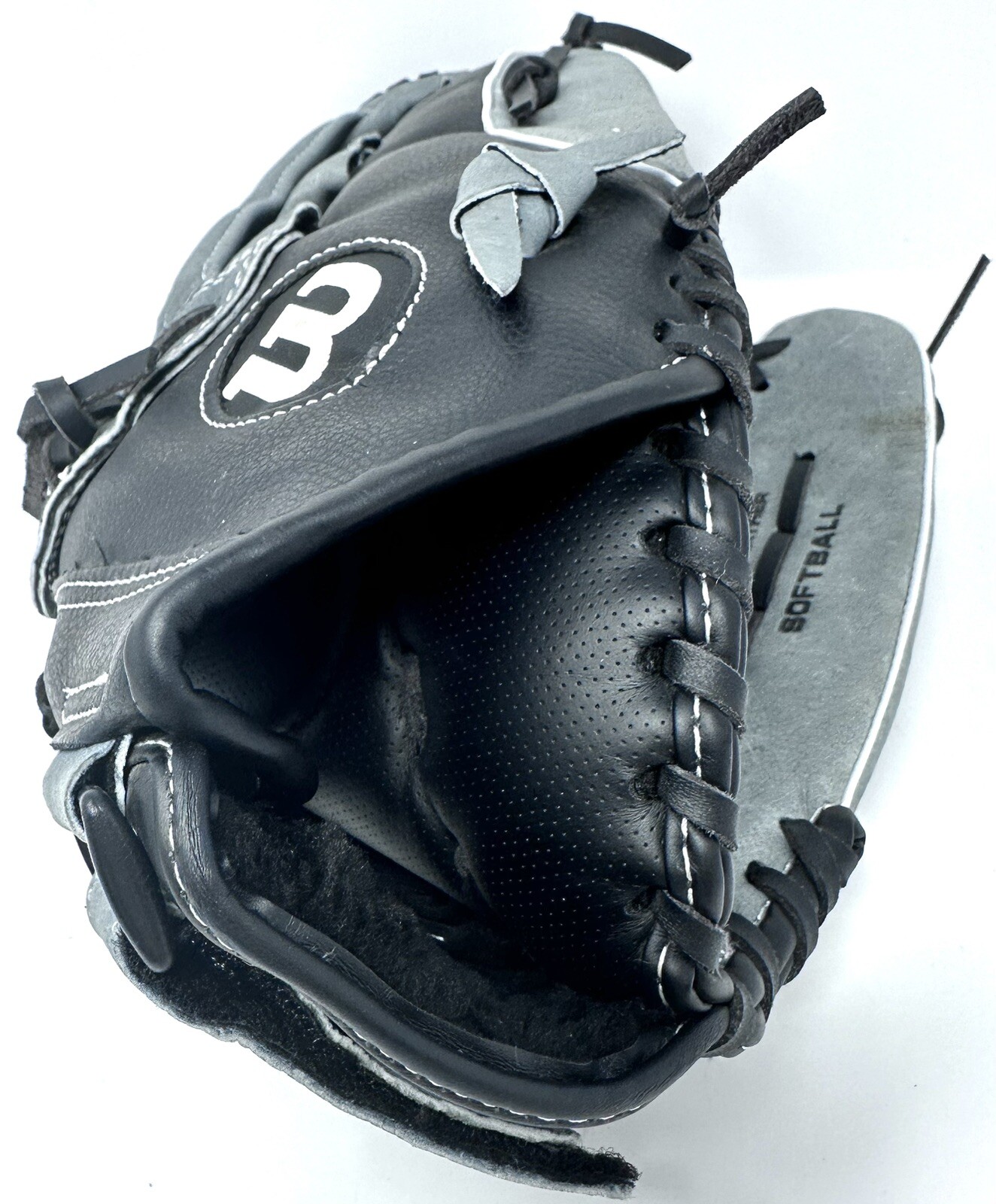 Wilson Elite A2444 RHT Genuine Leather Softball Glove 14" Black Gray EUC eBay