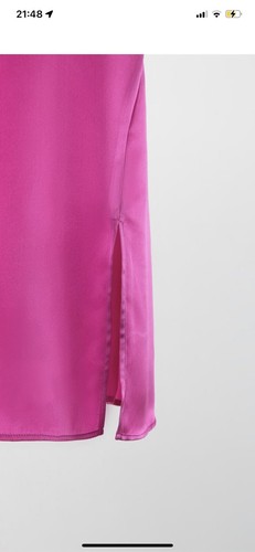 Pink silk dress with chain Size m 100% silk zara - Picture 7 of 7