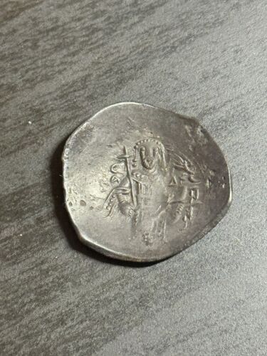 Byzantine Empire Isaac II Angelus 1185-1195 Billon Aspron Trachy Coin (Raw14287)