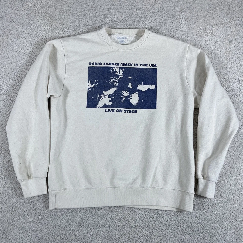 Sudadera Brandy Melville Radio Silence Cuello Redondo OSFA Talla Única Crema Banda Y2K Foto 2 de 4