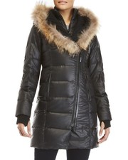 Nwt Authentic Rudsak Grace Xxl Coat Real Fur Raccon Down Jacket $995 Parka Black