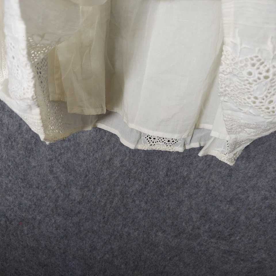 Fat Face Dress 6 Cream Embroidered Crepe Crinkle Festival Boho Coastal Feminine - Image 4 of 4