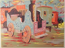 Arnold Mesches (American 1923-2016) Serigraph on paper, titled "Caliope." Signed