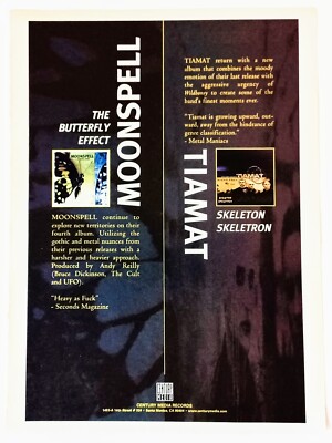 TIAMAT SKELETON SKELETRON & MOONSPELL~2000 CD ALBUM PROMO~AD ADVERT POSTER PINUP