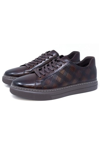Zapatillas deportivas Barabas de cuero con cordones a cuadros para hombre 5SH09 - Imagen 33 de 73