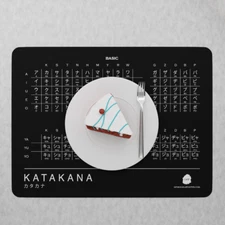 Hiragana & Katakana Placemats for Japanese Learning (Set of 2 High-Quality Silic