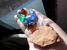 andara crystal - monatomic andara glass plus Sedona rock - 85 grams total - D4
