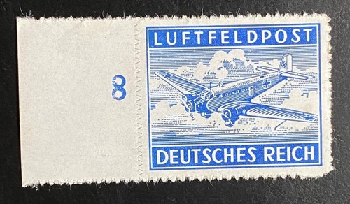 Dt. Reich 1942 Feldpostmarke Ju 52 Mi. 1 B y postfrisch/** MNH Bogenrand