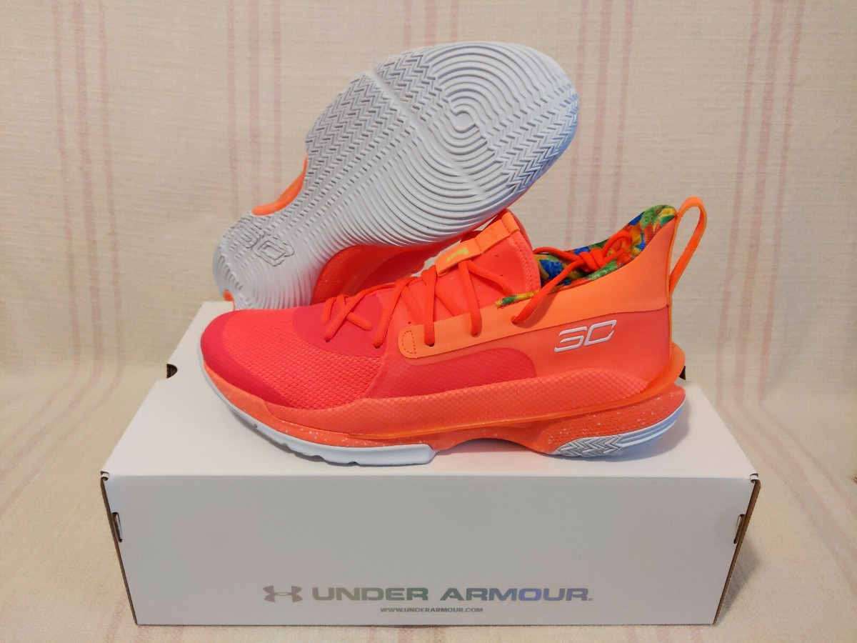 Under Armour Curry 7 Sour Patch Kids Peach Plasma Red 3021258 603