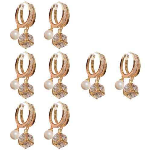  4 pares de pendientes de bola de perlas pequeños para mujer de moda delicados - Imagen 1 de 12
