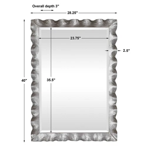TWO HAYA XXL 40" FORGED SCALLOPED METAL FRAME WALL VANITY MIRROR UTTERMOST 09571 - Picture 6 of 6